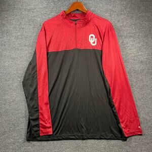Colosseum NCAA 1/4 Zip Pullover Men's XXL Red/Black Oklahoma Sooners Football